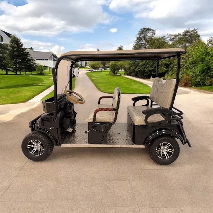Electric 4-seater golf cart with roof, battery powered resort buggy for hotels, resorts, golf courses and communities in Dubai, UAE – Ghazi Bicycle